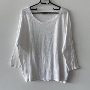 Country Road White 3 4 Sleeves Top